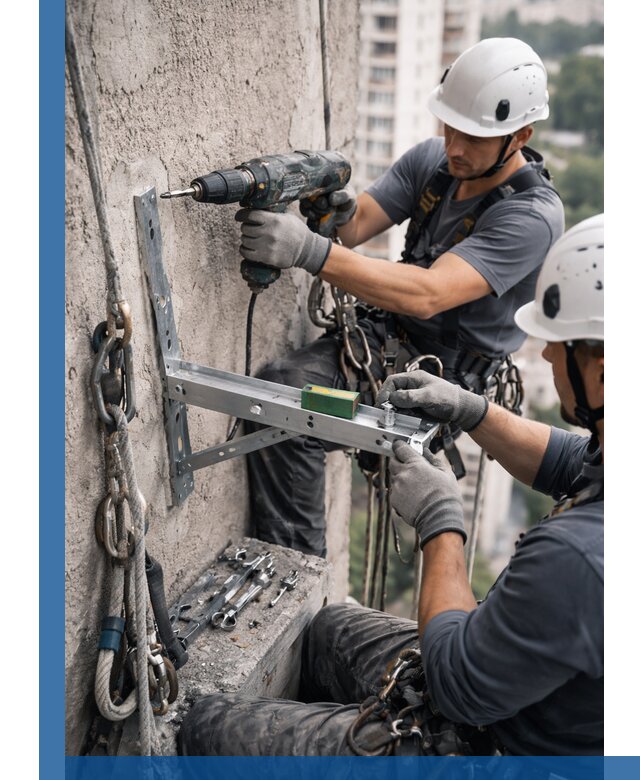 Установка кронштейнов кондиционера и крепежа в Подольске