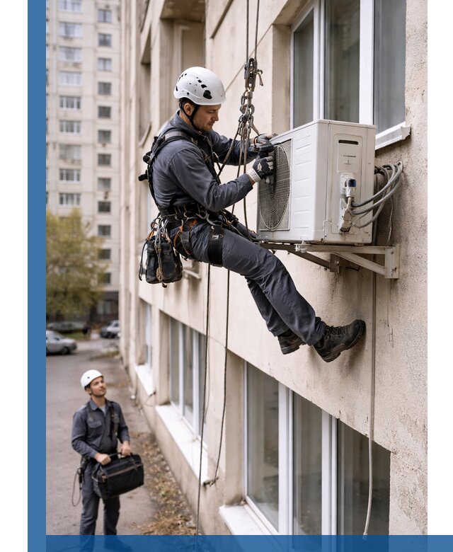 Демонтаж внешнего блока кондиционера в Подольске профессионально