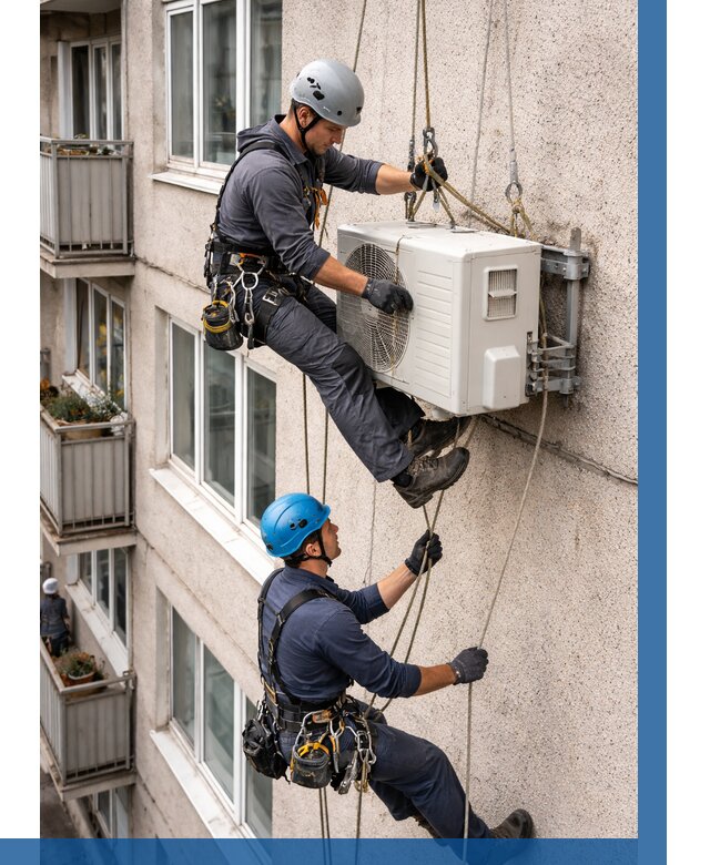 Перенос внешнего блока кондиционера в Подольске от 9376 р.| ВЫСОТНИК-Пдл