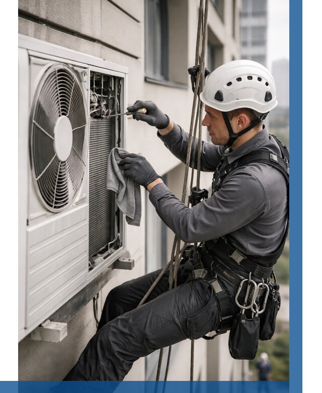 Обслуживание внешнего блока кондиционера в Подольске от 2813 р.ВЫСОТНИК-Пдл