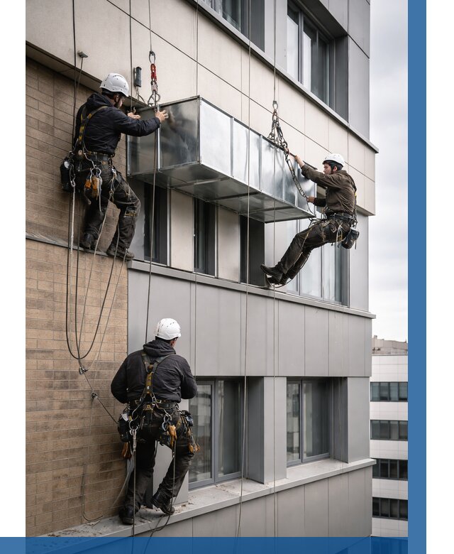 Монтаж воздуховодов на фасаде в Подольске от 1563 р. | ВЫСОТНИК-Пдл