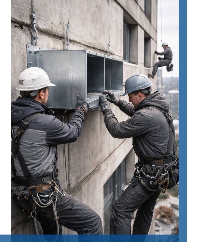 Монтаж вентиляционных коробов в Подольске от 3125 р. | ВЫСОТНИК-Пдл