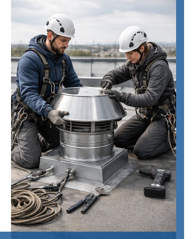 Установка дефлекторов на кровле в Подольске от 4688 р. | ВЫСОТНИК-Пдл