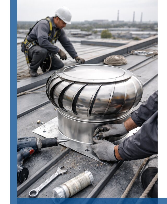 Установка дефлекторов на кровле в Подольске профессионально