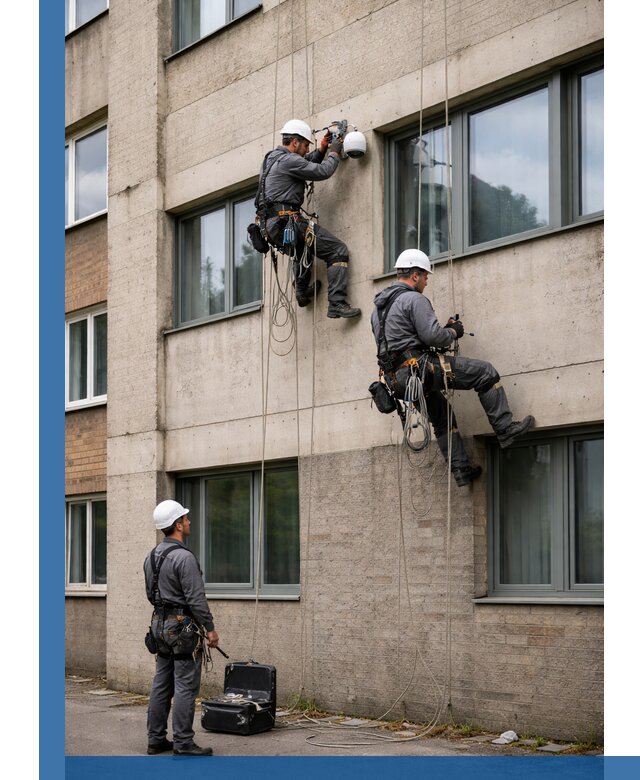 Монтаж фасадных камер видеонаблюдения в Подольске под ключ