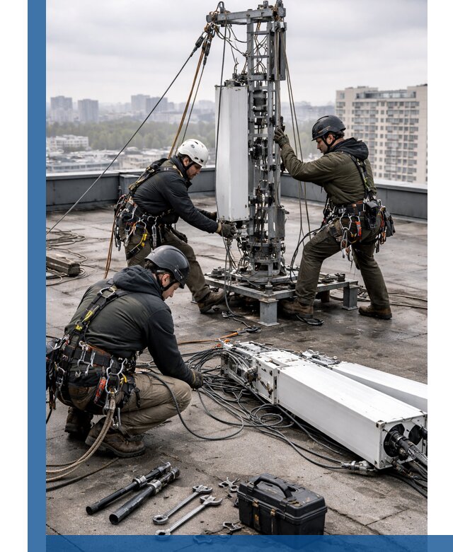 Демонтаж антенн на крыше зданий в Подольске с гарантией