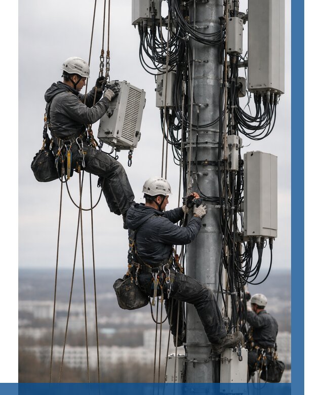 Монтаж оборудования связи на мачте в Подольске от 7814 р. | ВЫСОТНИК-Пдл