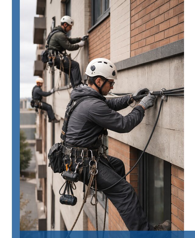 Крепление кабеля на фасаде монтаж и крепеж в Подольске