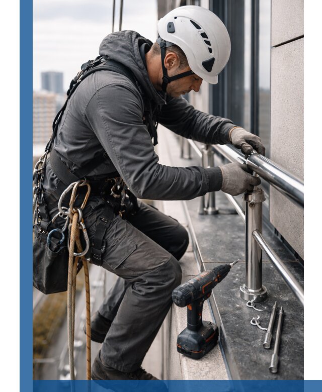 Монтаж ограждений на высоте в Подольске для зданий и конструкций