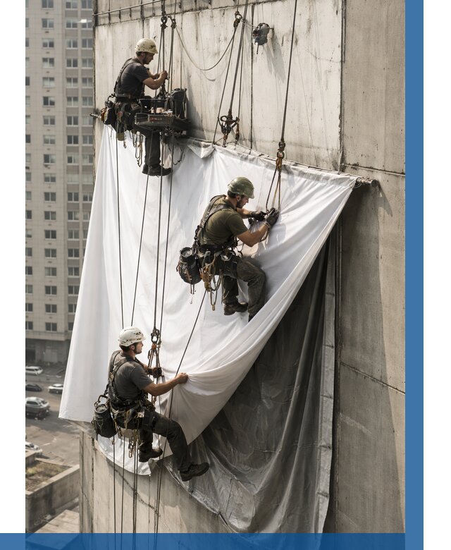 Замена баннерного полотна в Подольске от 6772 р. | ВЫСОТНИК-Пдл—заказать