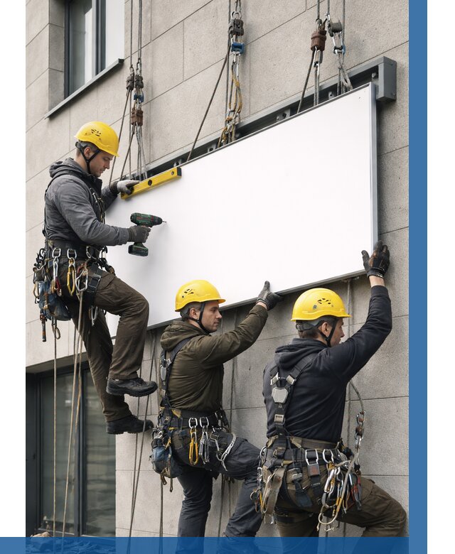 Монтаж рекламной вывески в Подольске от 8334 р. | ВЫСОТНИК-Пдл