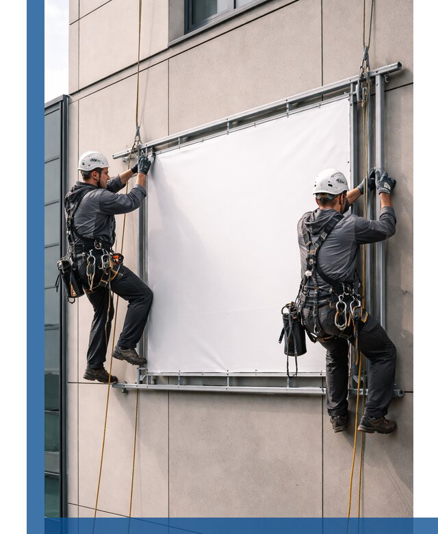 Монтаж наружной рекламной вывески в Подольске под ключ