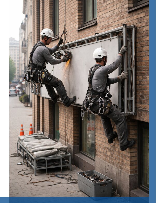 Демонтаж рекламной вывески в Подольске от 6772 р. | ВЫСОТНИК-Пдл