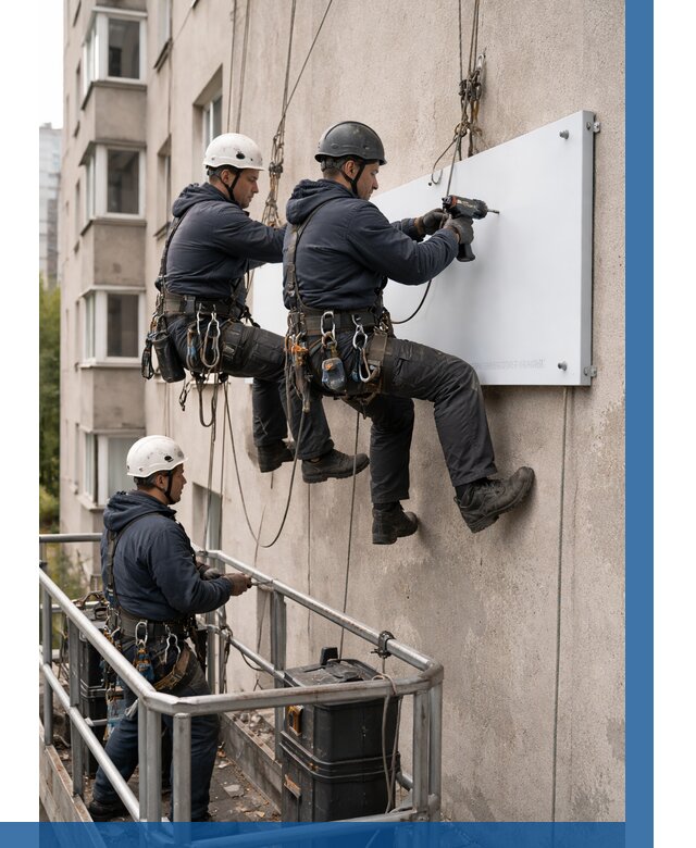 Монтаж табличек и указателей в Подольске от 3646 р. | ВЫСОТНИК-Пдл