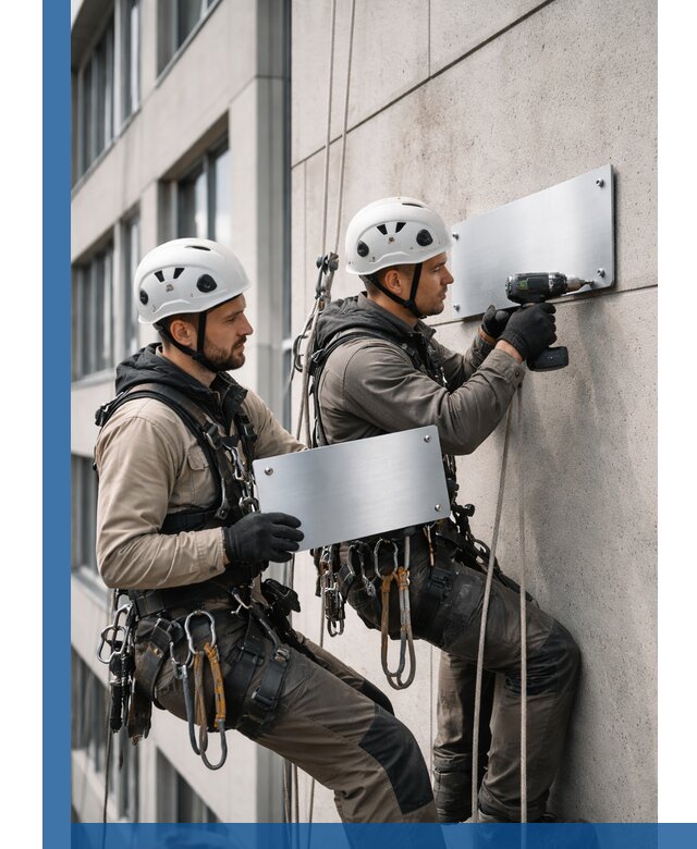 Монтаж табличек и указателей в Подольске для зданий и сооружений