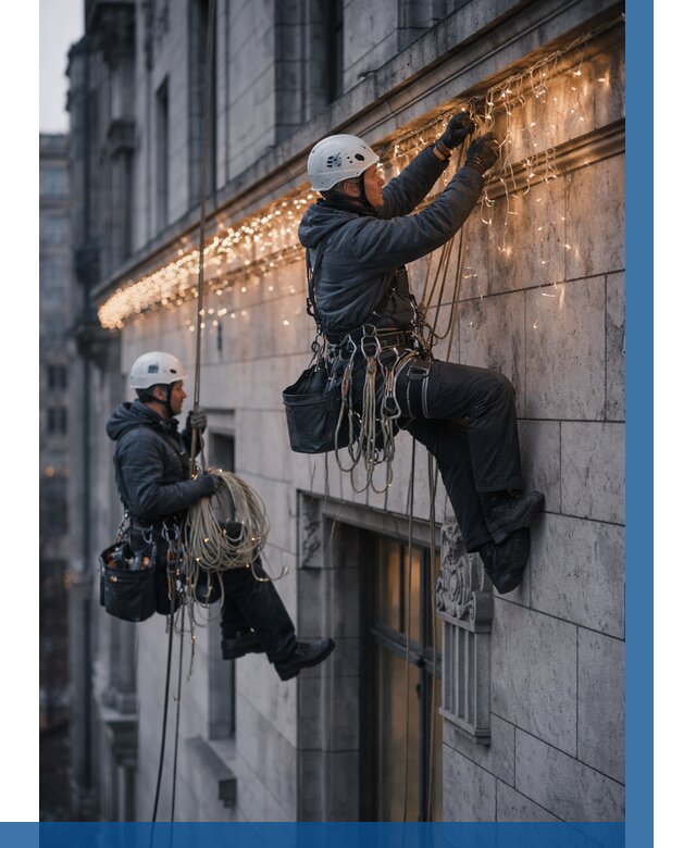 Монтаж новогодней иллюминации в Подольске от 8855 р. | ВЫСОТНИК-Пдл