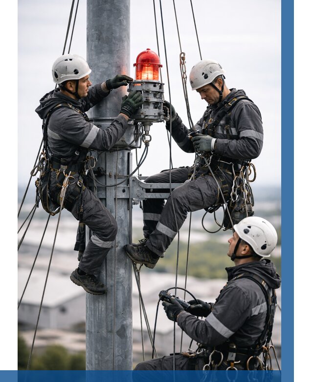 Монтаж заградительных огней в Подольске от 8855 р. | ВЫСОТНИК-Пдл