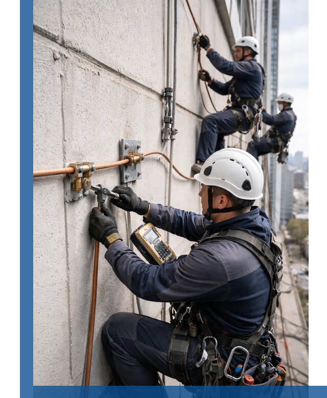 Монтаж системы заземления здания и молниезащиты в Подольске