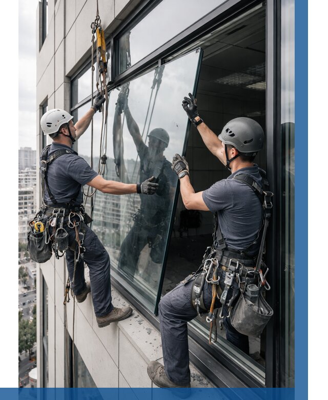 Замена стеклопакетов на высоте в Подольске от 5730 р. | ВЫСОТНИК-Пдл