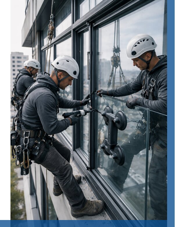 Витражное остекление зданий в Подольске от 3646 р. | ВЫСОТНИК-Пдл