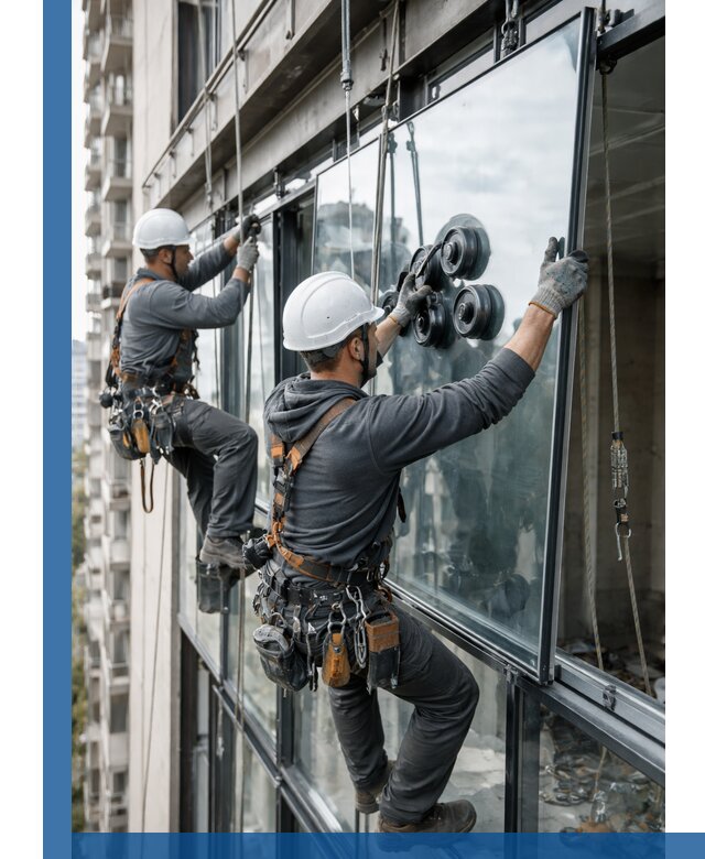 Витражное остекление фасадов и лоджий в Подольске под ключ