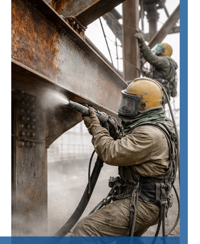 Пескоструйная очистка металлоконструкций в Подольске по 625 р.  ВЫСОТНИК-Пдл