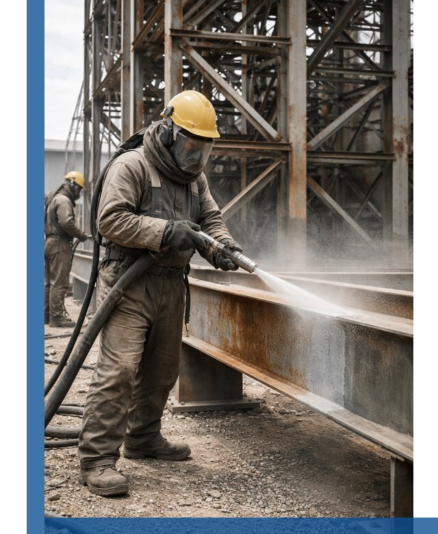 Пескоструйная очистка металлоконструкций в Подольске промышленная