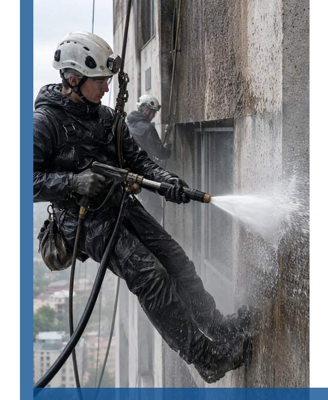 Гидроструйная очистка фасадов и конструкций в Подольске