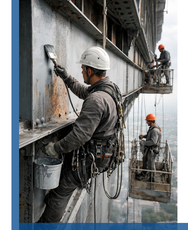 Покраска металлоконструкций на высоте в Подольске профессионально