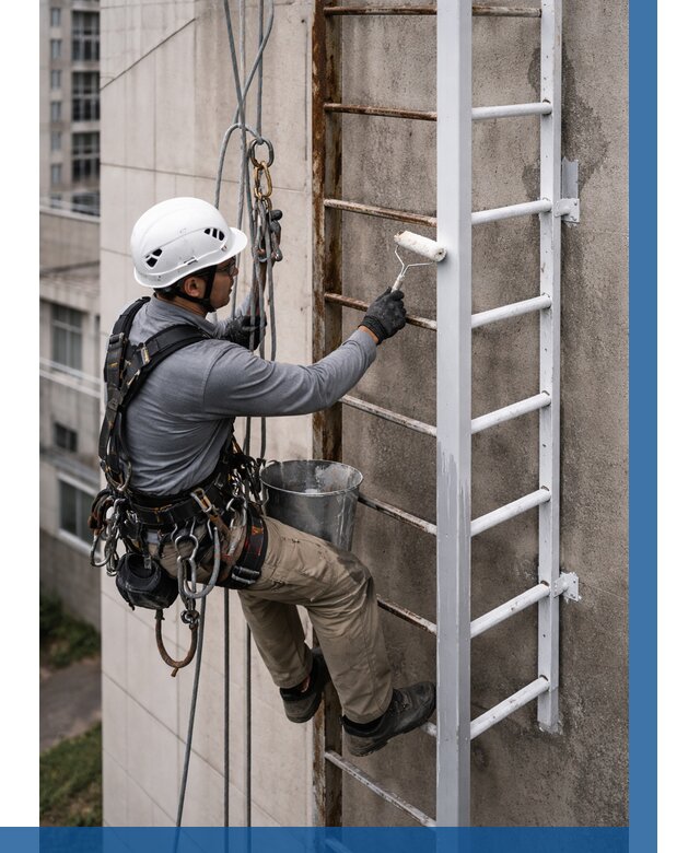 Покраска пожарных лестниц в Подольске от 4688 р. | ВЫСОТНИК-Пдл