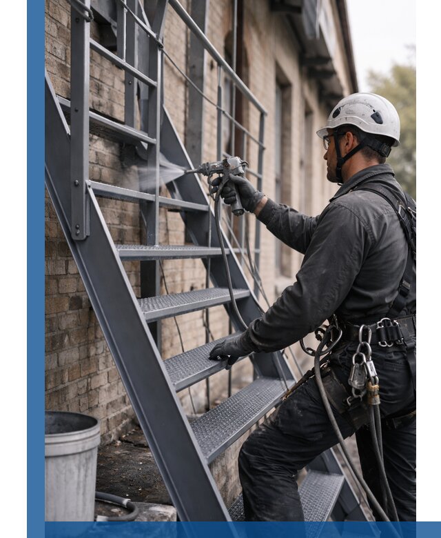 Покраска и антикоррозионная защита пожарных лестниц в Подольске