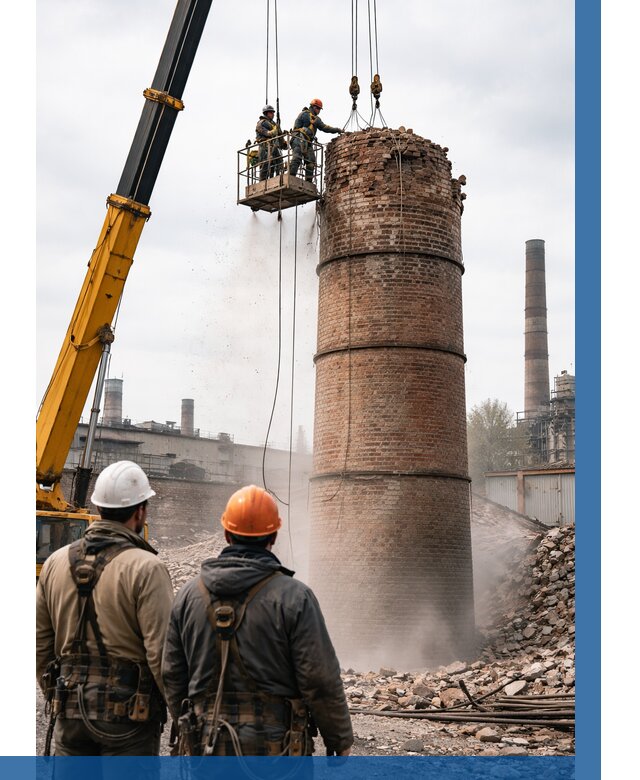 Демонтаж дымовой трубы в Подольске от 93762 р. | ВЫСОТНИК-Пдл, смета