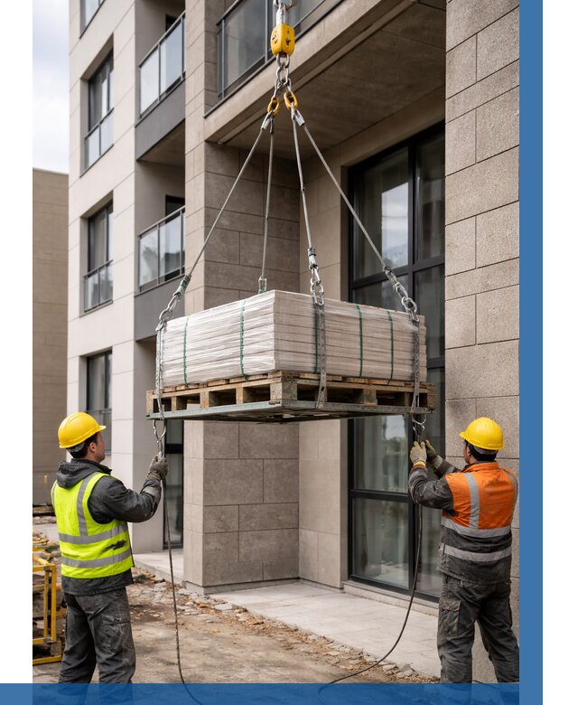 Подъем керамогранита на этаж в Подольске от 3646 р. | ВЫСОТНИК-Пдл