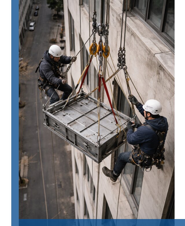 Спуск и подъем грузов по фасаду в Подольске для зданий