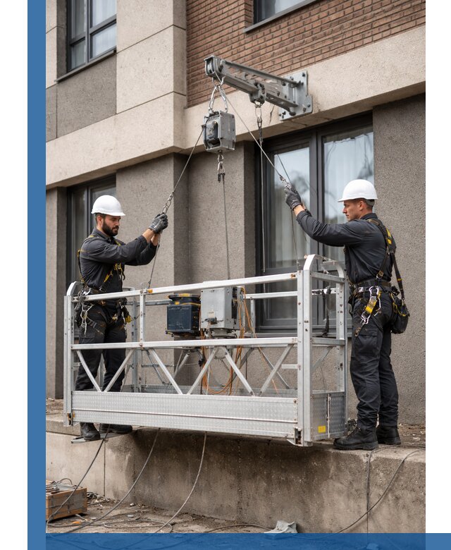 Монтаж и подъем фасадной люльки в Подольске с гарантией безопасности