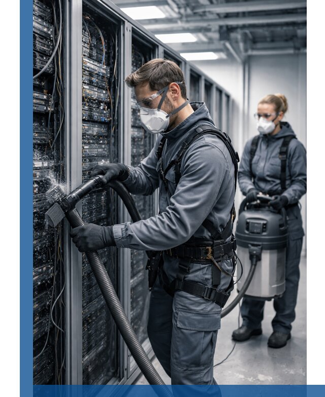 Обеспыливание серверной комнаты в Подольске, профессиональная очистка