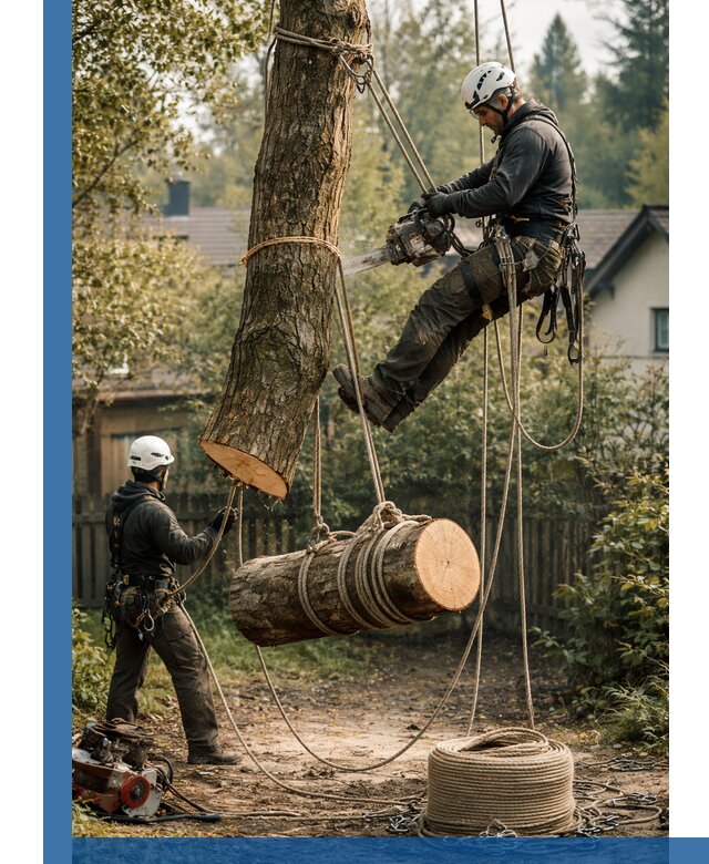 Валка деревьев частями в Подольске, безопасно и аккуратно