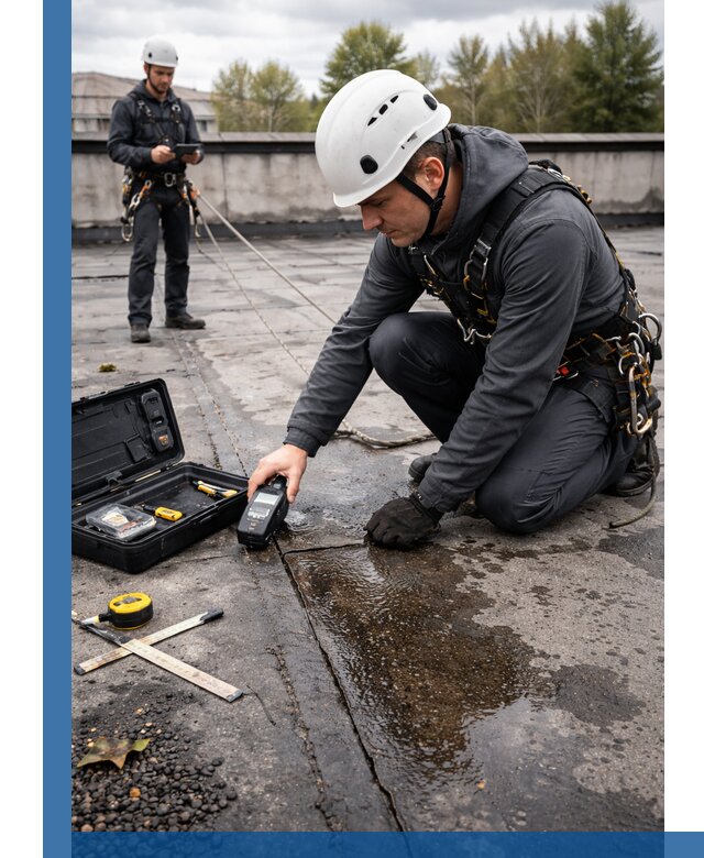 Обследование кровли на протечки и выявление дефектов в Подольске