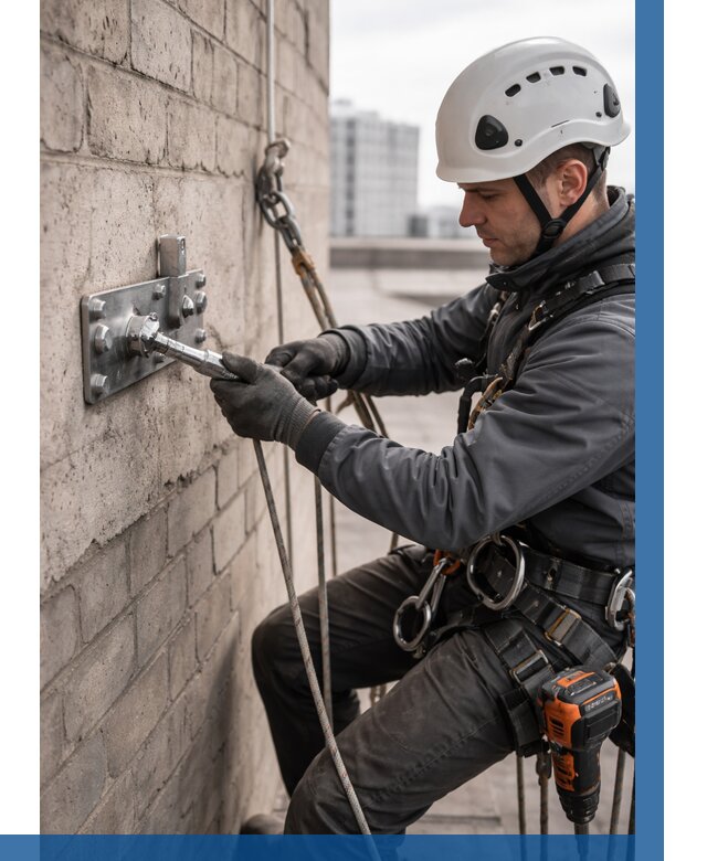 Установка анкерных точек в Подольске от 3646 р. | ВЫСОТНИК-Пдл