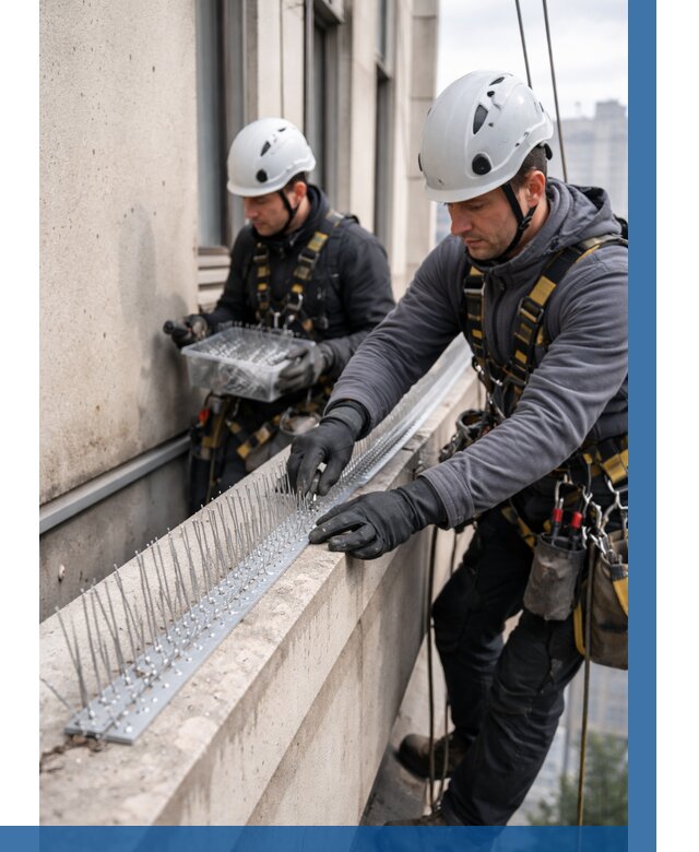 Установка шипов от птиц в Подольске от 886 р. | ВЫСОТНИК-Пдл